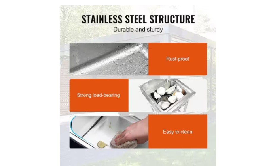 Stainless Steel Utility Sink, 1-Compartment Free Standing Small Sink, 16 in. x 1