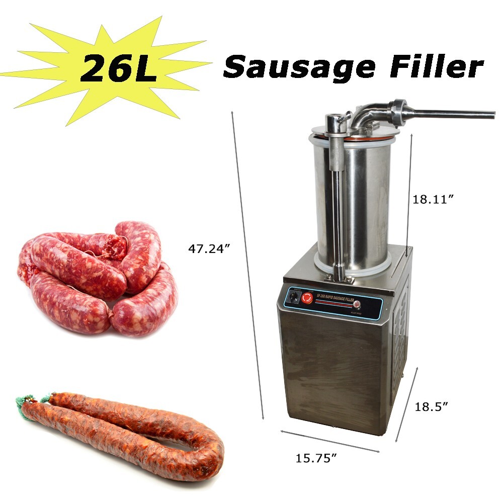110V 26L Hydraulic Sausage Filler Stuffer Sausage Maker Meat Filling Machine