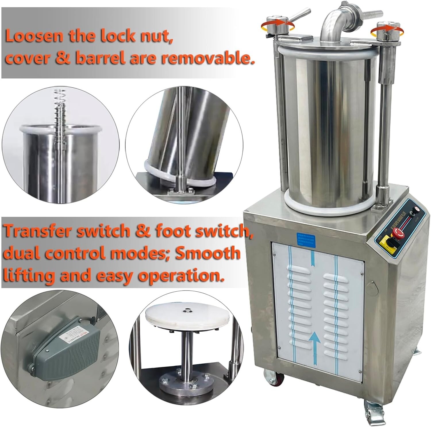 110V SF-26L Capacity Commercial Hydraulic Sausage Stuffer Vertical Sausage Maker