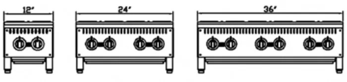 Patriot PT-HP36-M 150,000 BTU Commercial 6-Burner Gas Countertop Range/Hot Plate