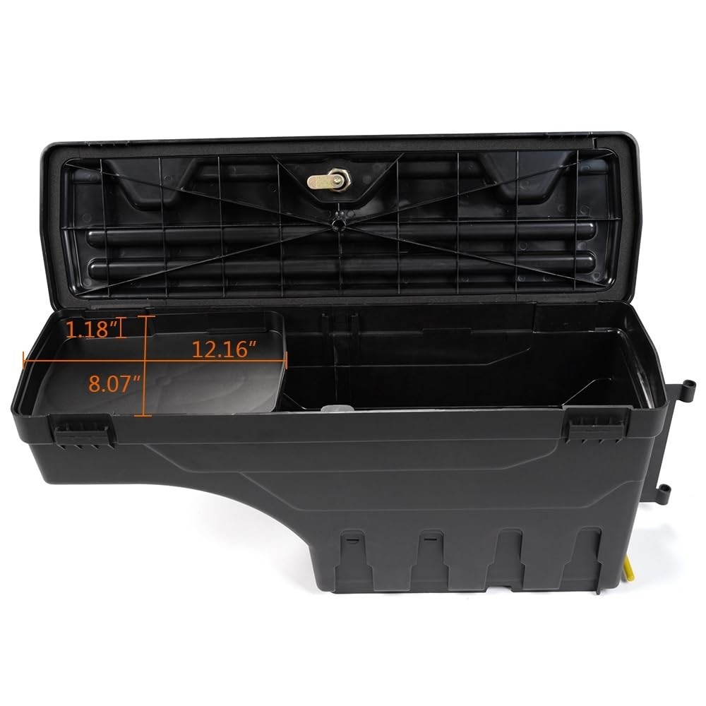 Truck Bed Swing Storage Case Tool Box for F150 2015-2020 Lockable Right Side
