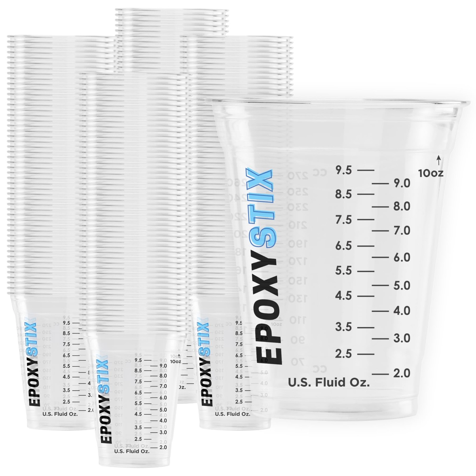 [100 Pack] NEW SIZE 12oz Graduated Mixing Cups – Durable PET, Clear Measureme…