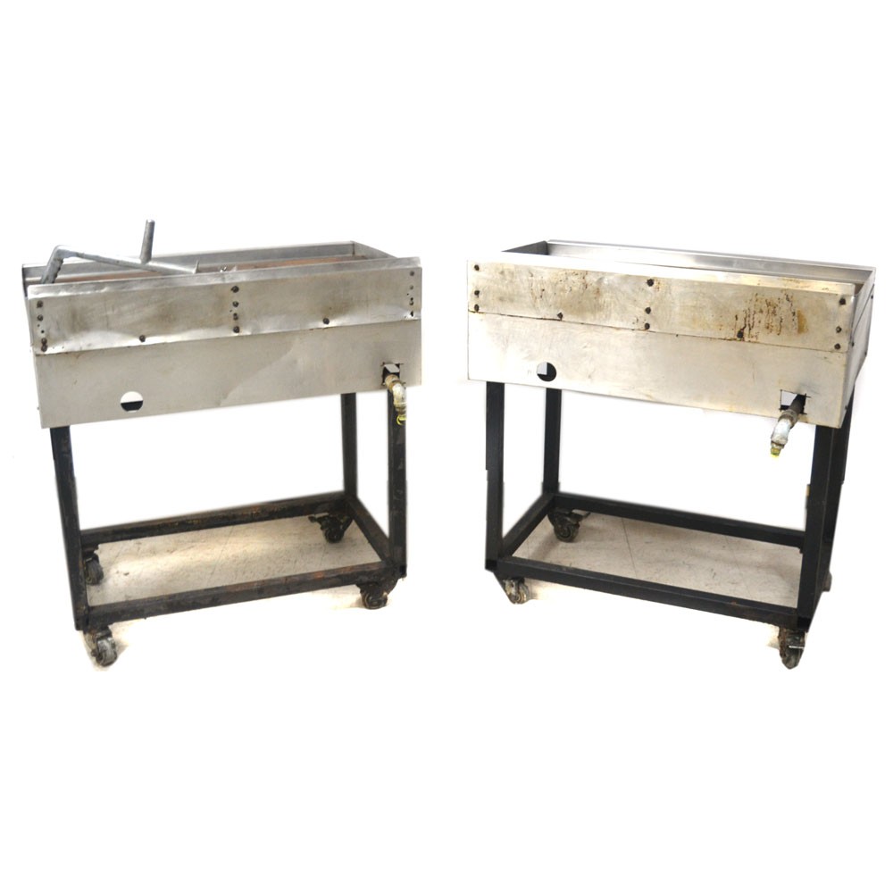(Lot of 2) Flat Top Stainless Gas Griddle 36.5″ x 25.25″x 39″ Missing Face AS/IS