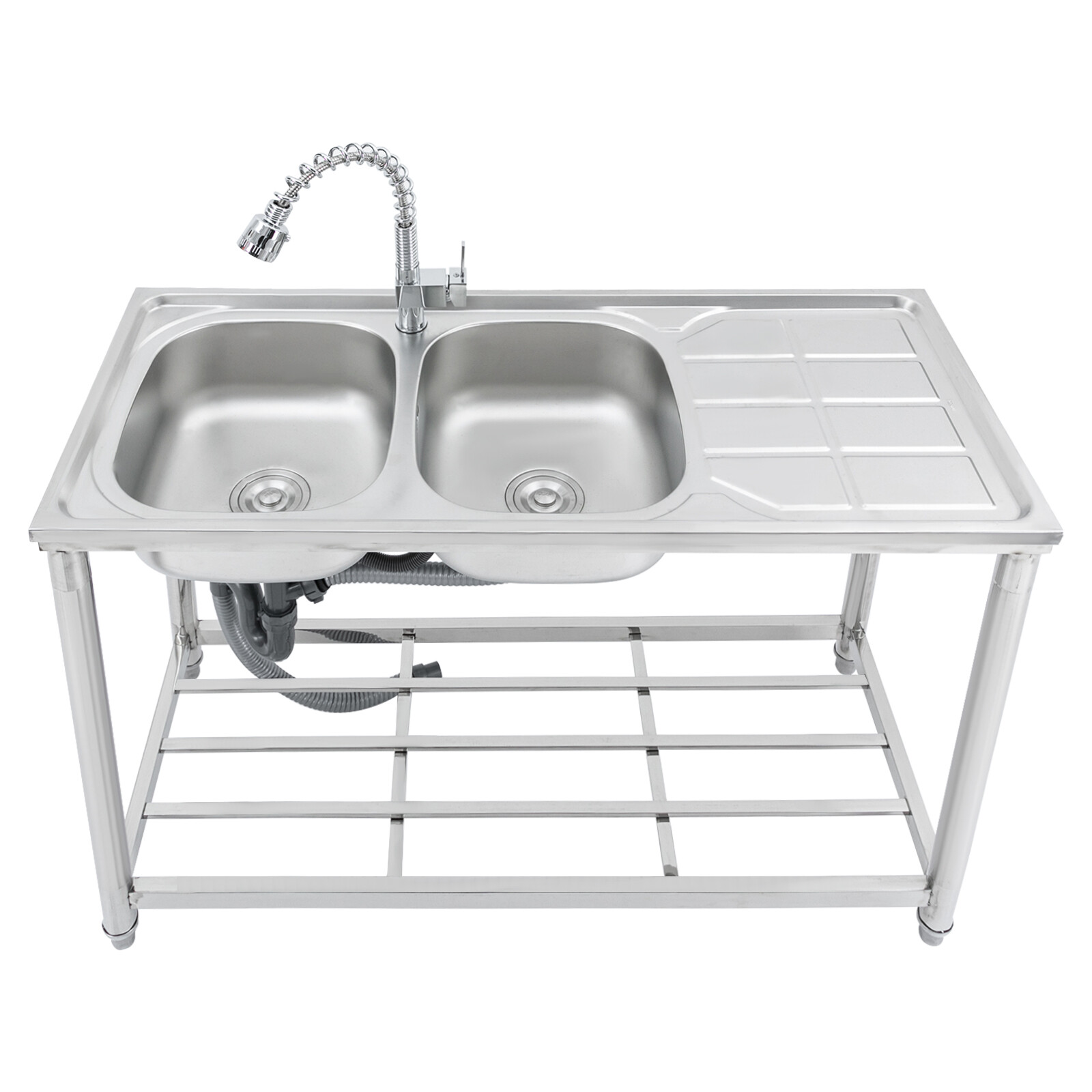 Commercial Utility Prep Sink 2Compartment Stainless Steel KitchenPrep Work Table
