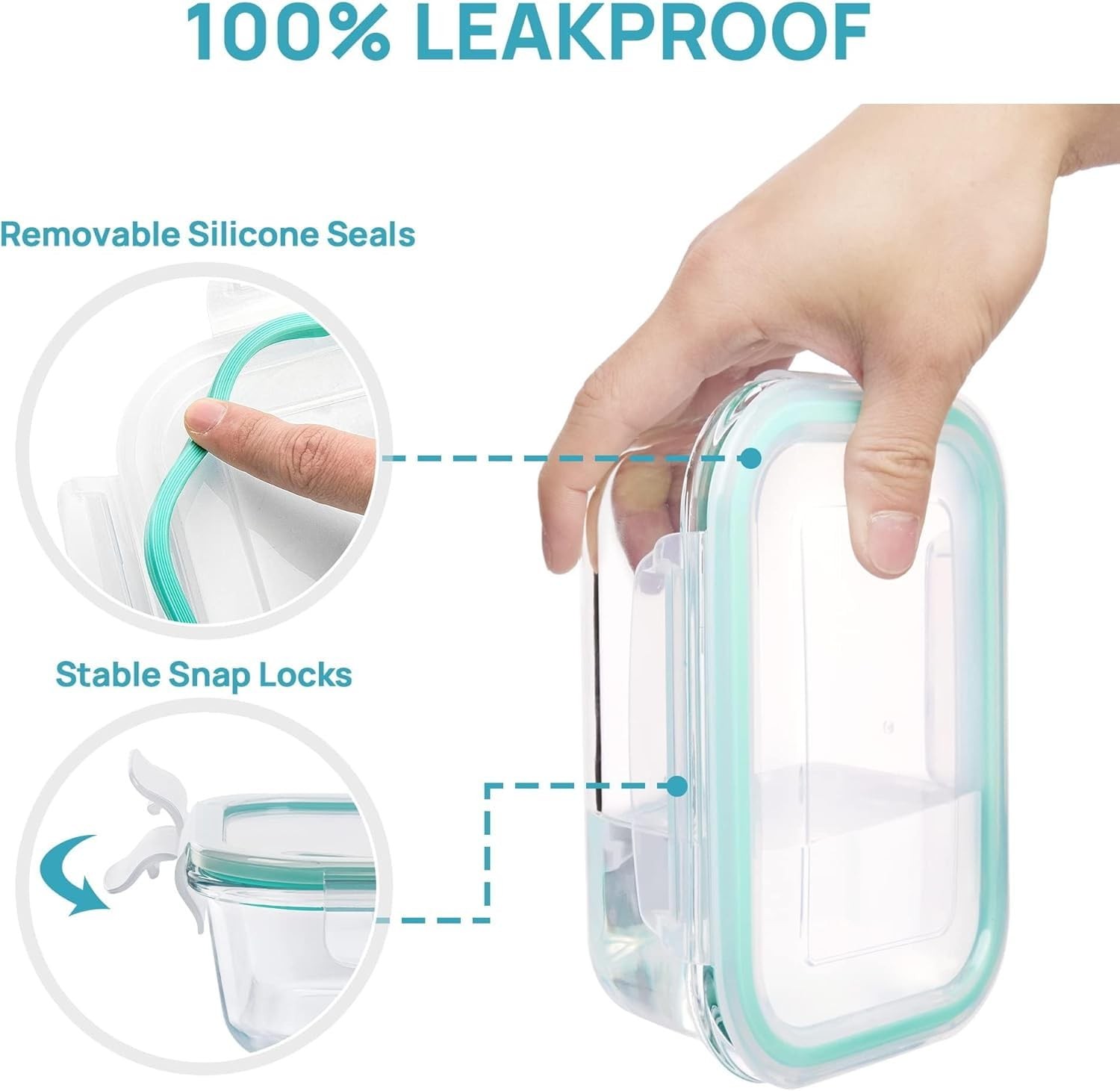 Vtopmart 8 Pack Glass Food Storage Containers Airtight Lids Glass Meal Prep