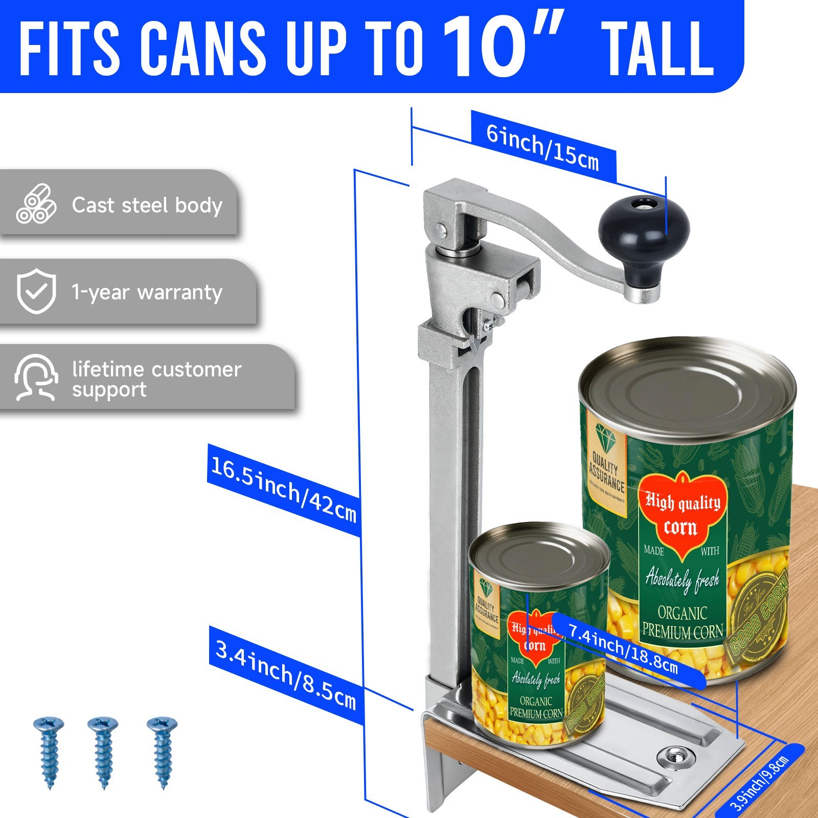 Commercial Table Mount Can Opener Heavy Duty Stainless Steel Restaurant