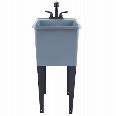 Laundry Tub 17.5″ in. W X 23.5″ D Freestanding Plastic Gray