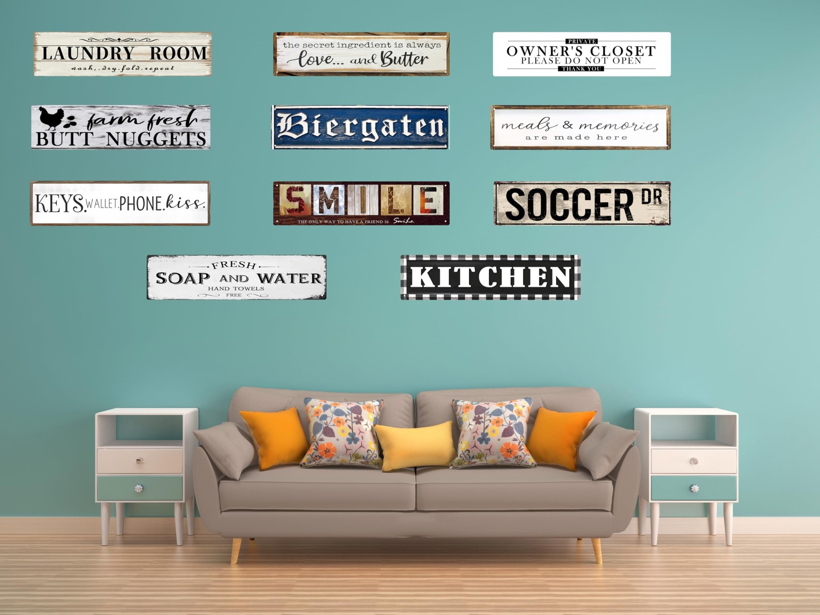 CSWLJS Farmhouse Kitchen Wall Decor Meals and Memories Are Made 4×16 in, B6