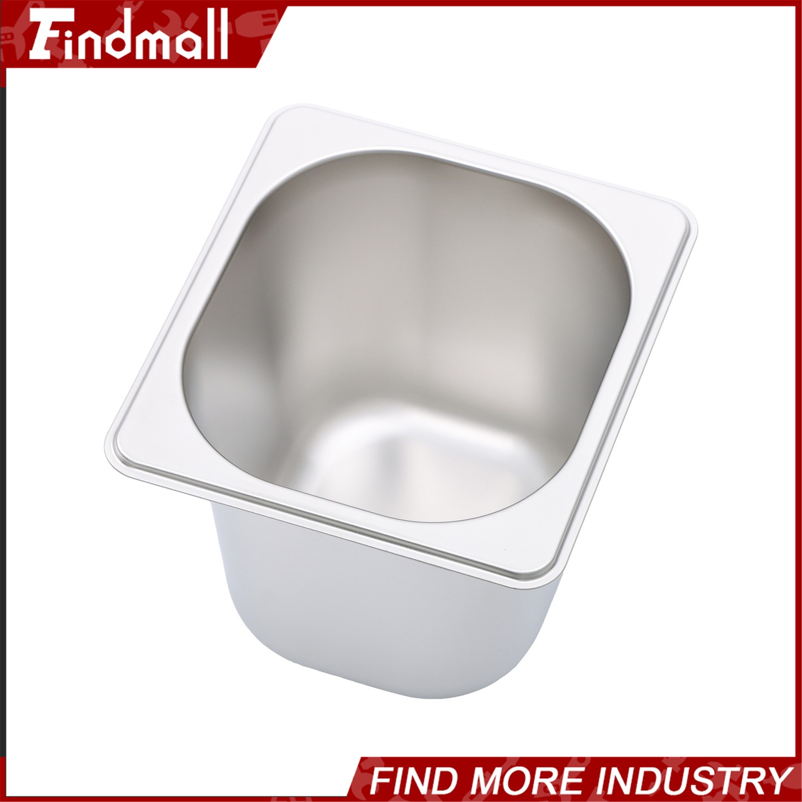 Findmall 6 Pack Set 6″ Deep 1/6 Size Steam Table Pans Hotel Prep Buffet Pan