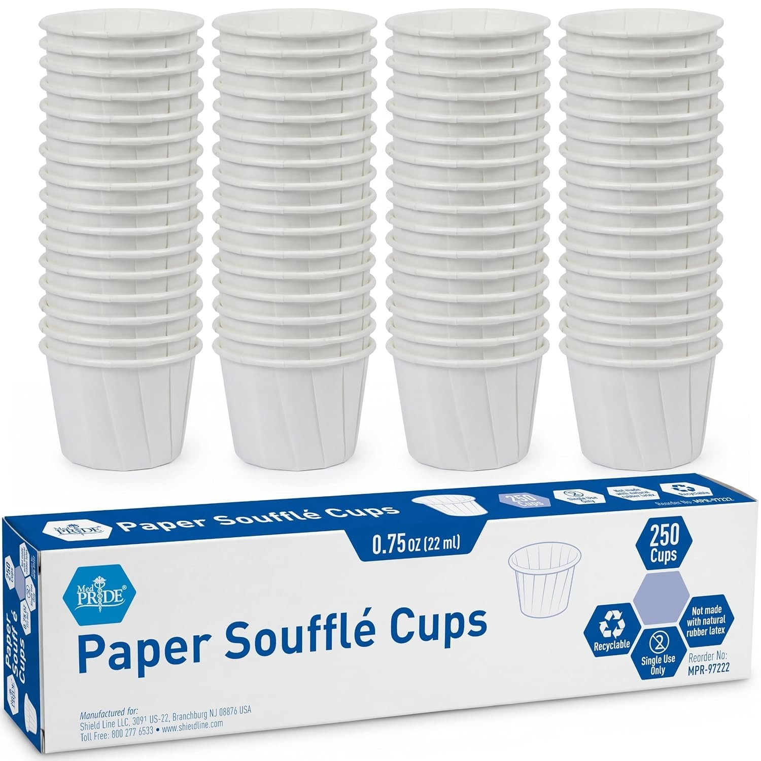 Disposable 250 Pack Paper Souffle Medicine Cups-0.75 Ounce, Dispenser Paper C…