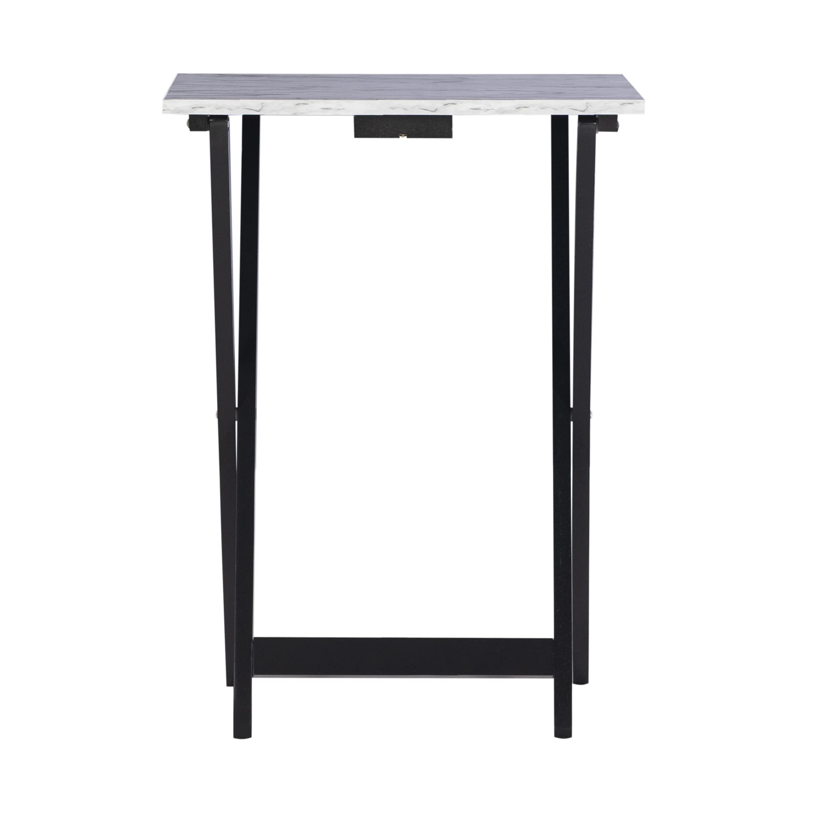 Linon Tray Table Set 15.75D X 18.9W X 26.38H White 43001Whtset-01-As