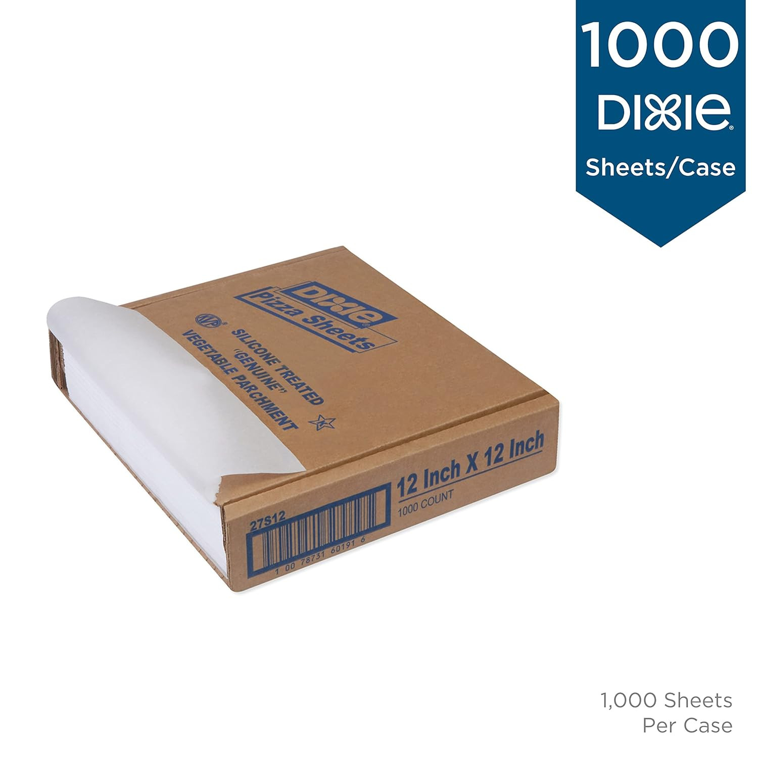 Dixie Silicone-Coated Parchment Pizza Sheets, 12″x12″, 1000 Count