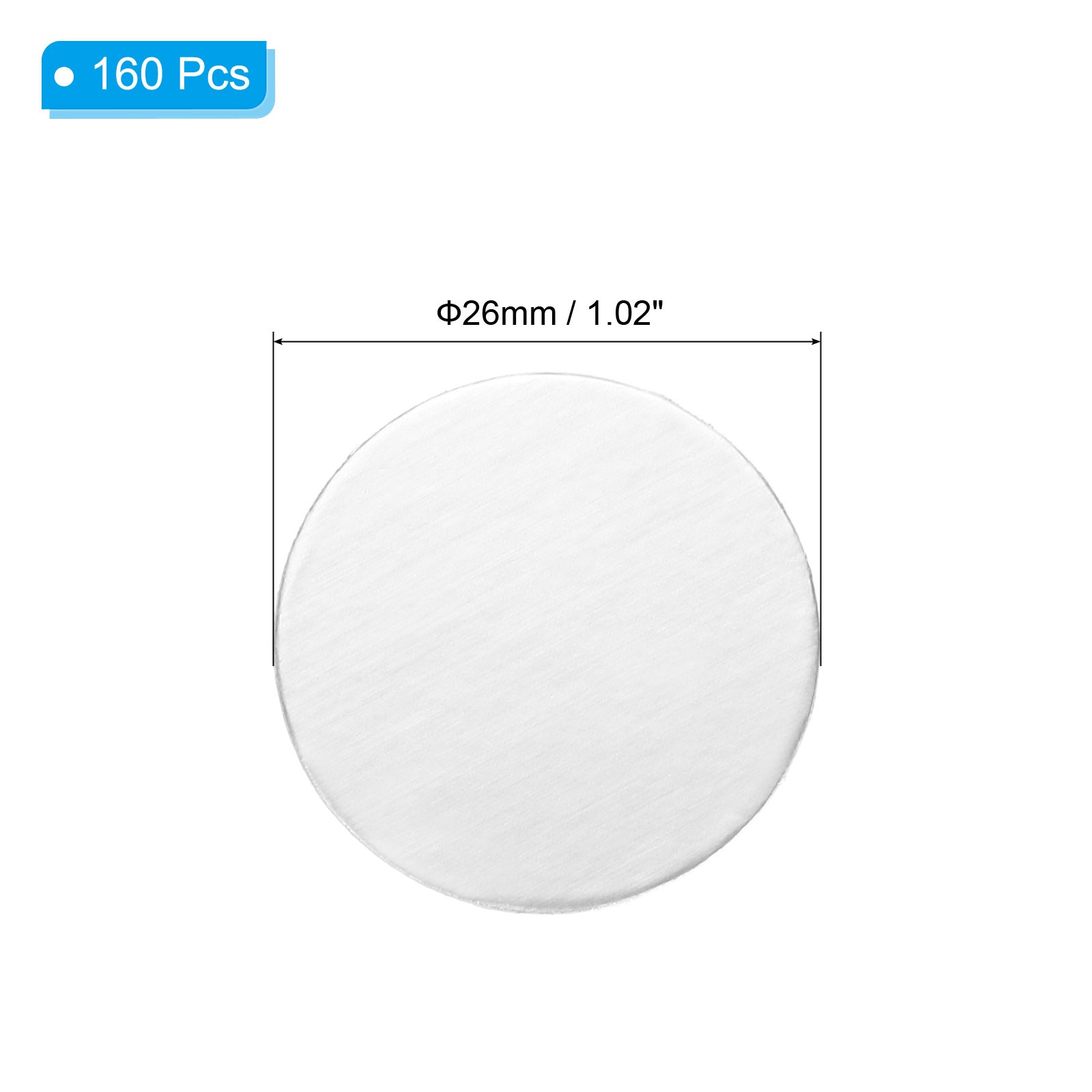 26mm/1.02» Aluminum Foil Cap Liners,160 Pcs Induction Sealer Sealing Liners