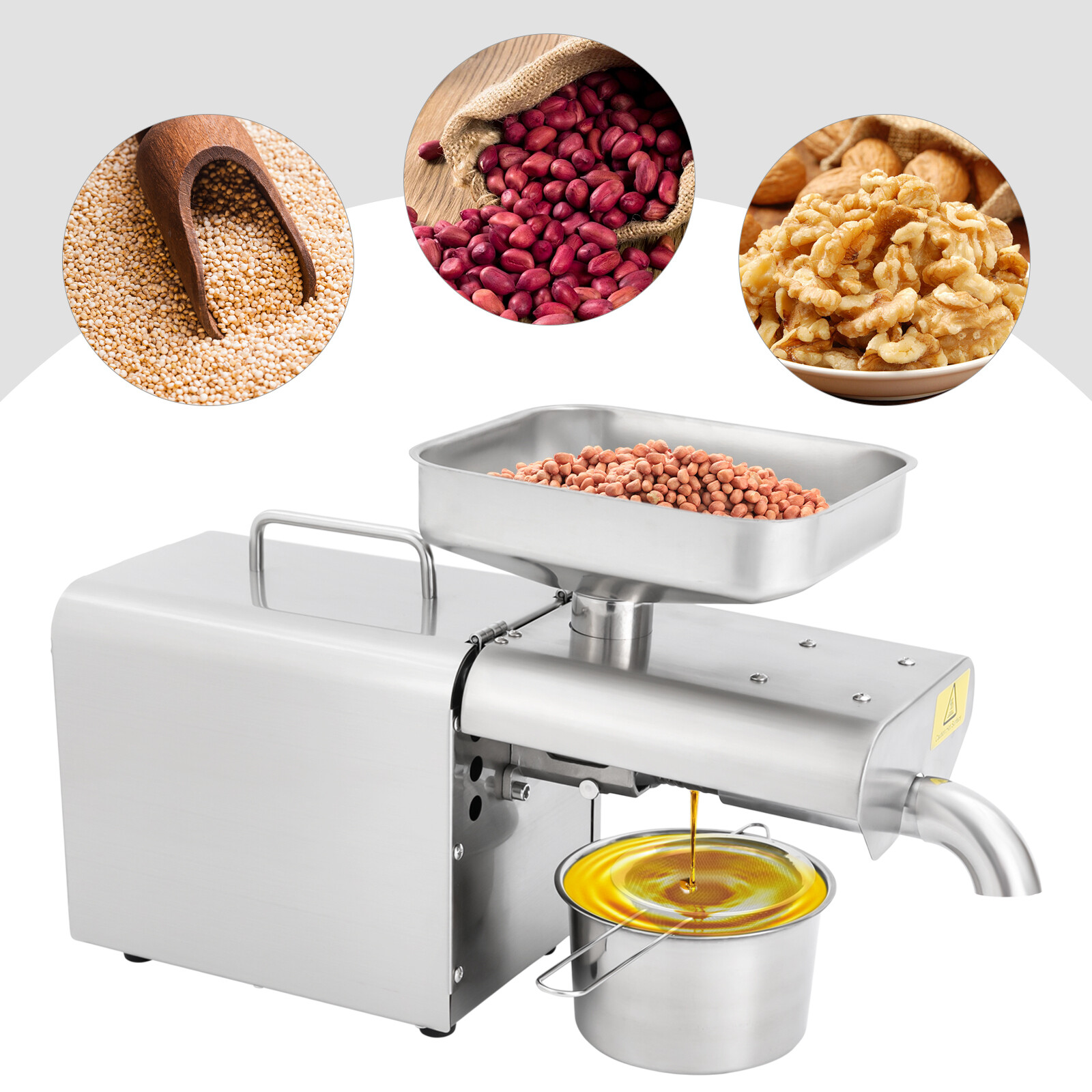 Automatic Nut Flax Seeds Oil Press Machine Cold and Hot Oil Extractor 610W 110V