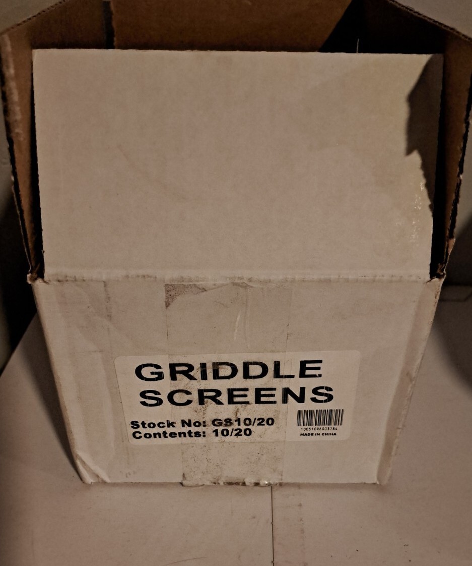 GRIDDLE SCREENS GS10/20, 5 1/2″×4″ case of 200 pcs, 10 packs of 20, Brown