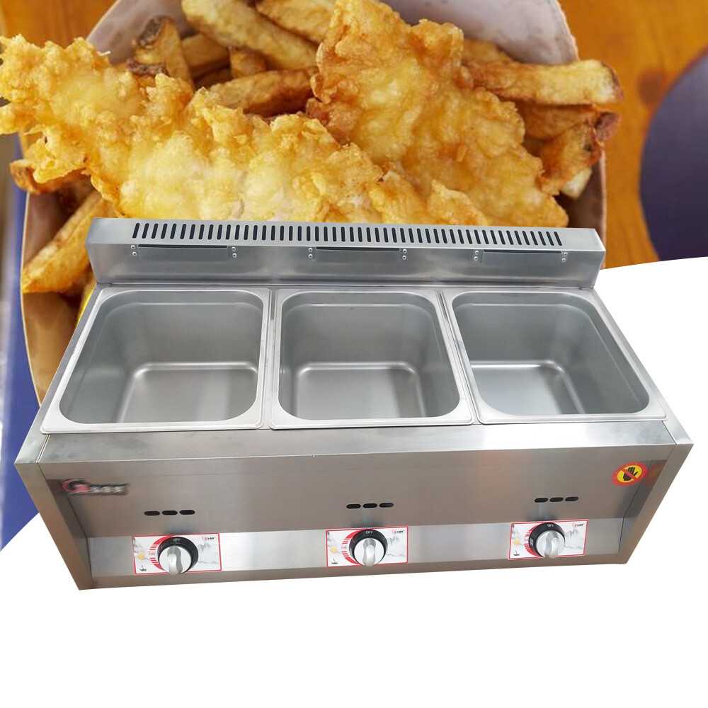 3-Pan Propane Gas Food Warmer Restaurant Tabletop Desktop Countertop Steam Table