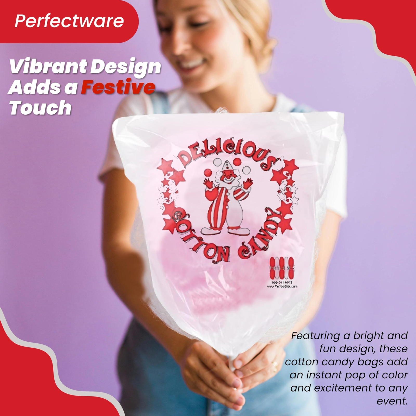 Cotton Candy Bags 400 Count Twist Ties Included Concession Party Supplies