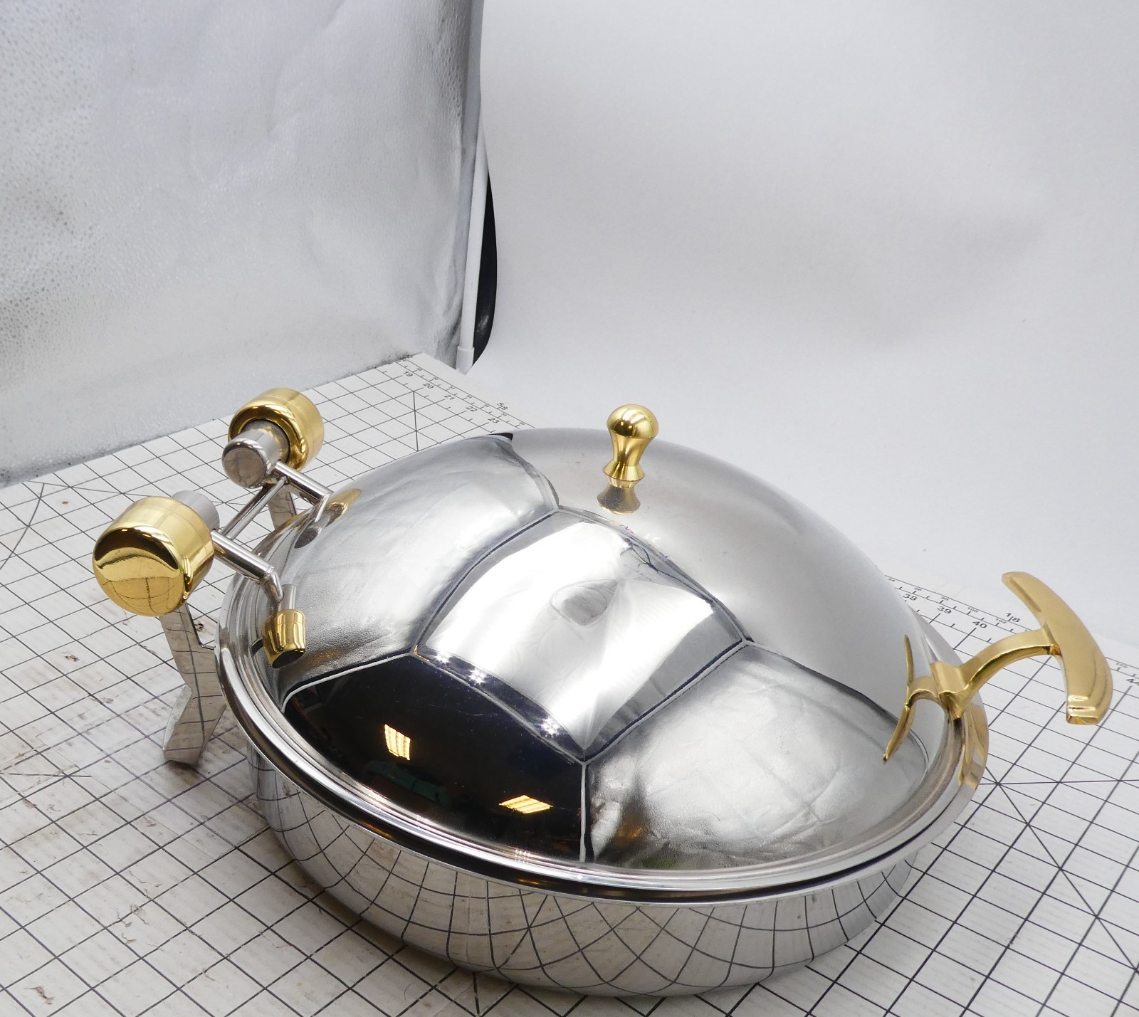 6 Qt Solid Top Induction Chafer with Gold Accents – No Pan Insert