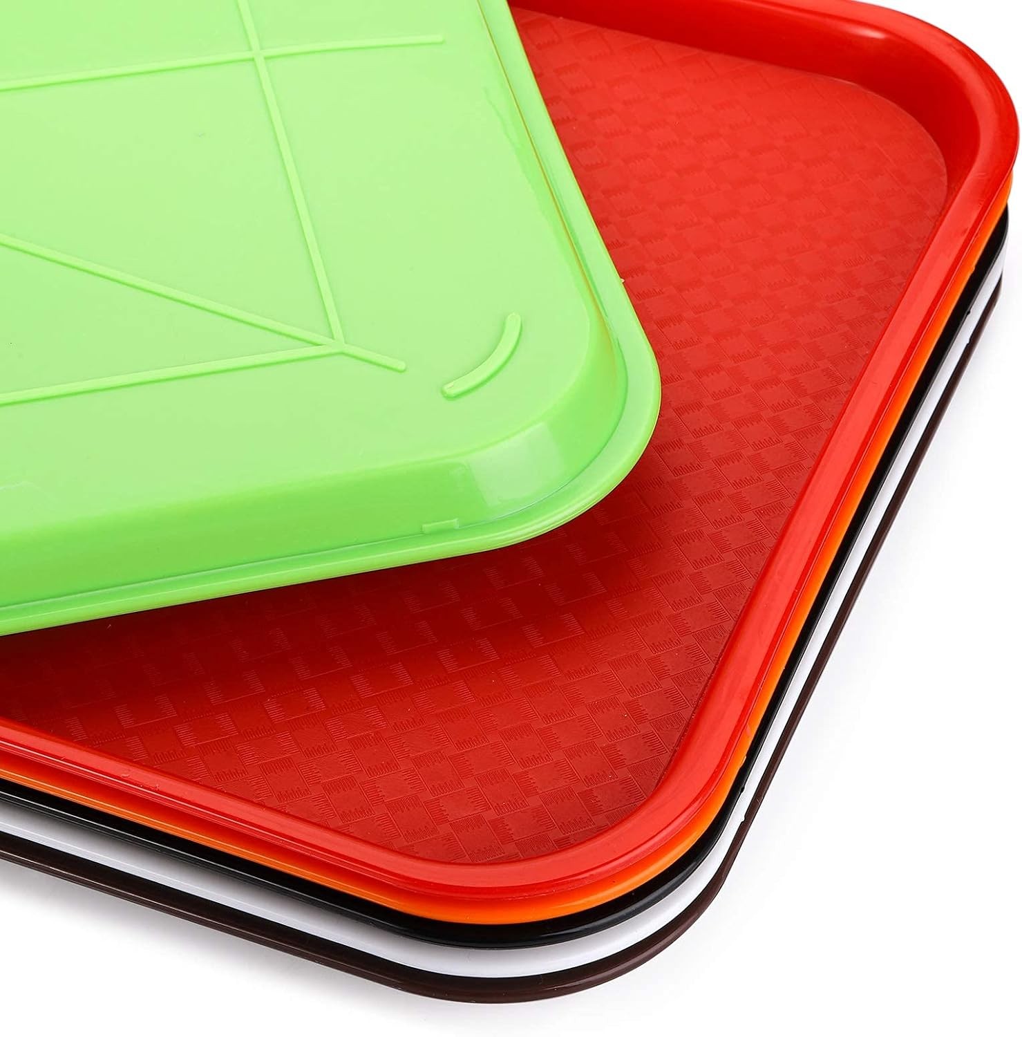 Yarlung 6 Pack Plastic Fast Food Trays, 16×12 Inches Restaurant Serving Trays