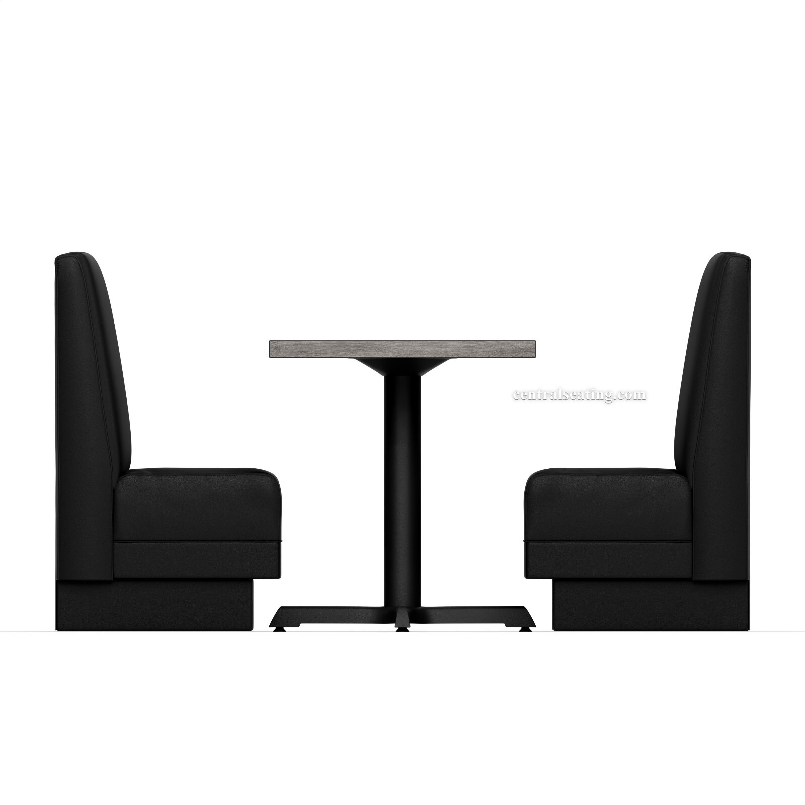 Kitchen Restaurant Booth Seating and Dining Table Set, Black and Grey Color