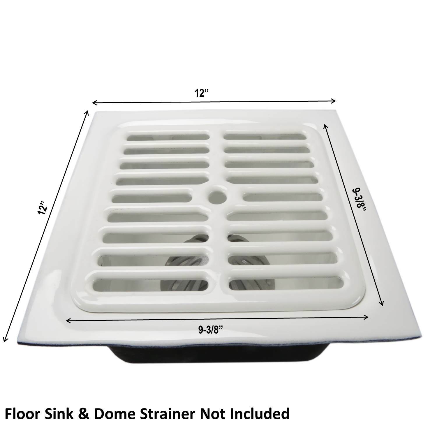 GSW Floor Sink Top Grate Full Size w/ Ceramic Surface 9-3/8″W x 9-3/8″L FS-TF