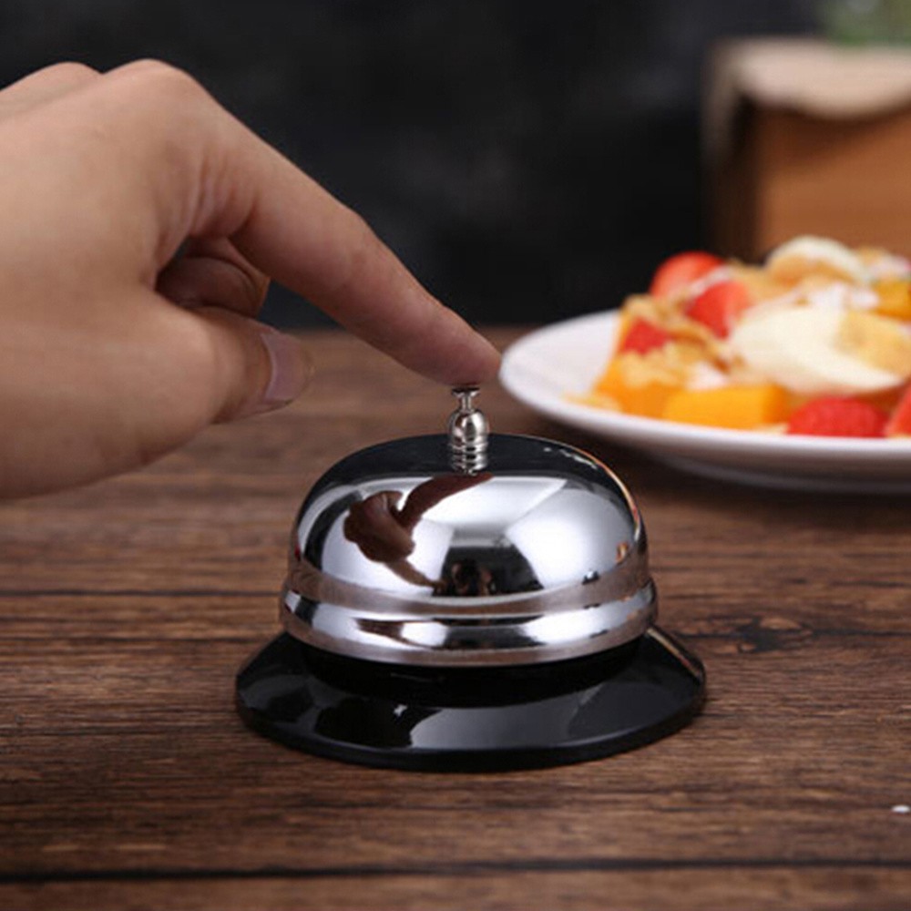 2 Pcs Stainless Steel Service Bell Restaurant Call Bell Reception