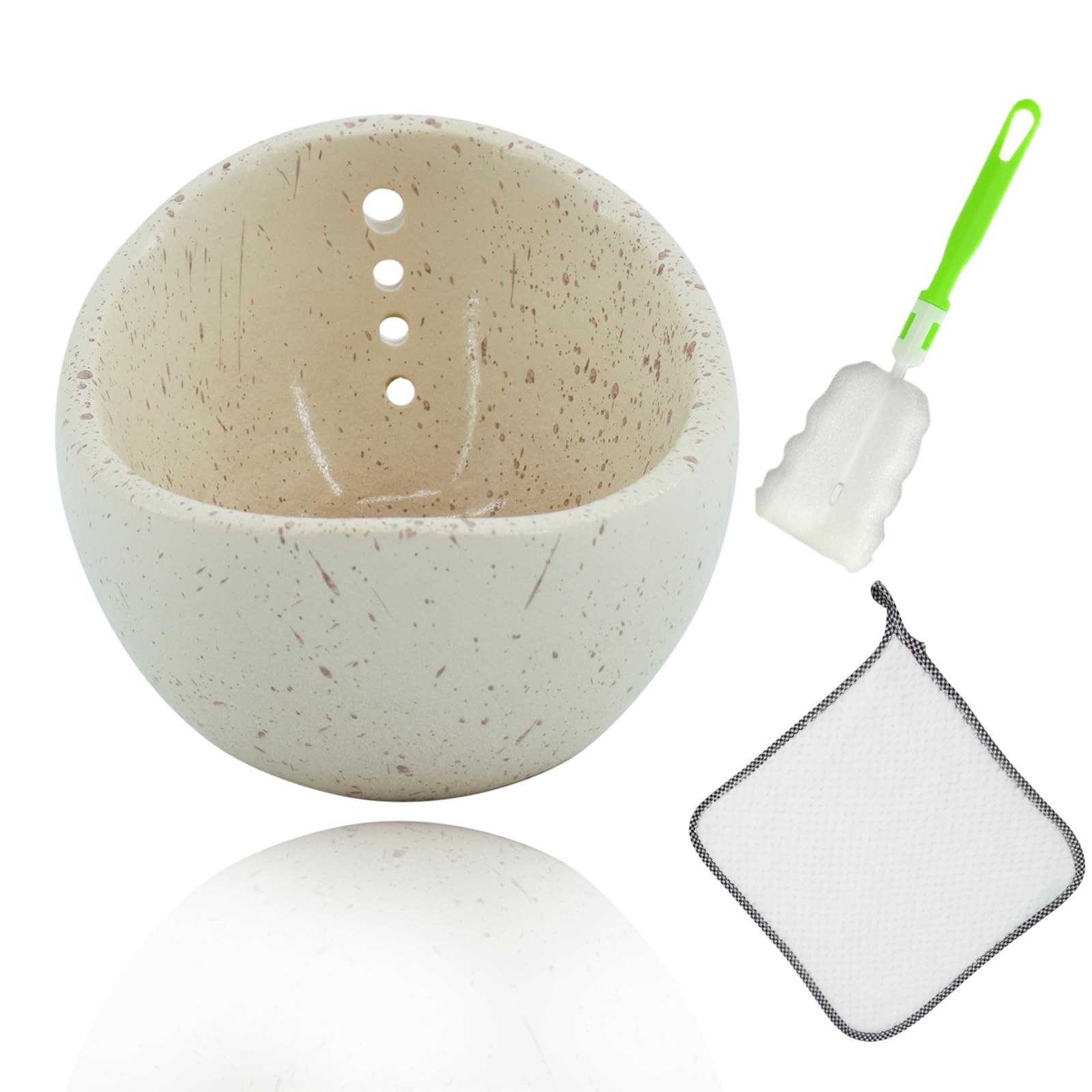 HISAKYST Herb Stripper 1PCS.2025 New Herb Stripping Bowl Ceramic Pottery, Handma
