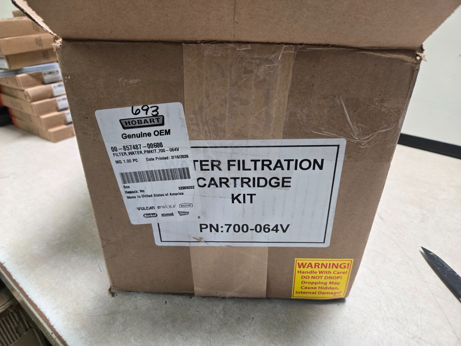 Hobart/Vulcan-Hart 00-857487-00600 PM Kit SMF-600 ScaleBlocker Water Filter OEM