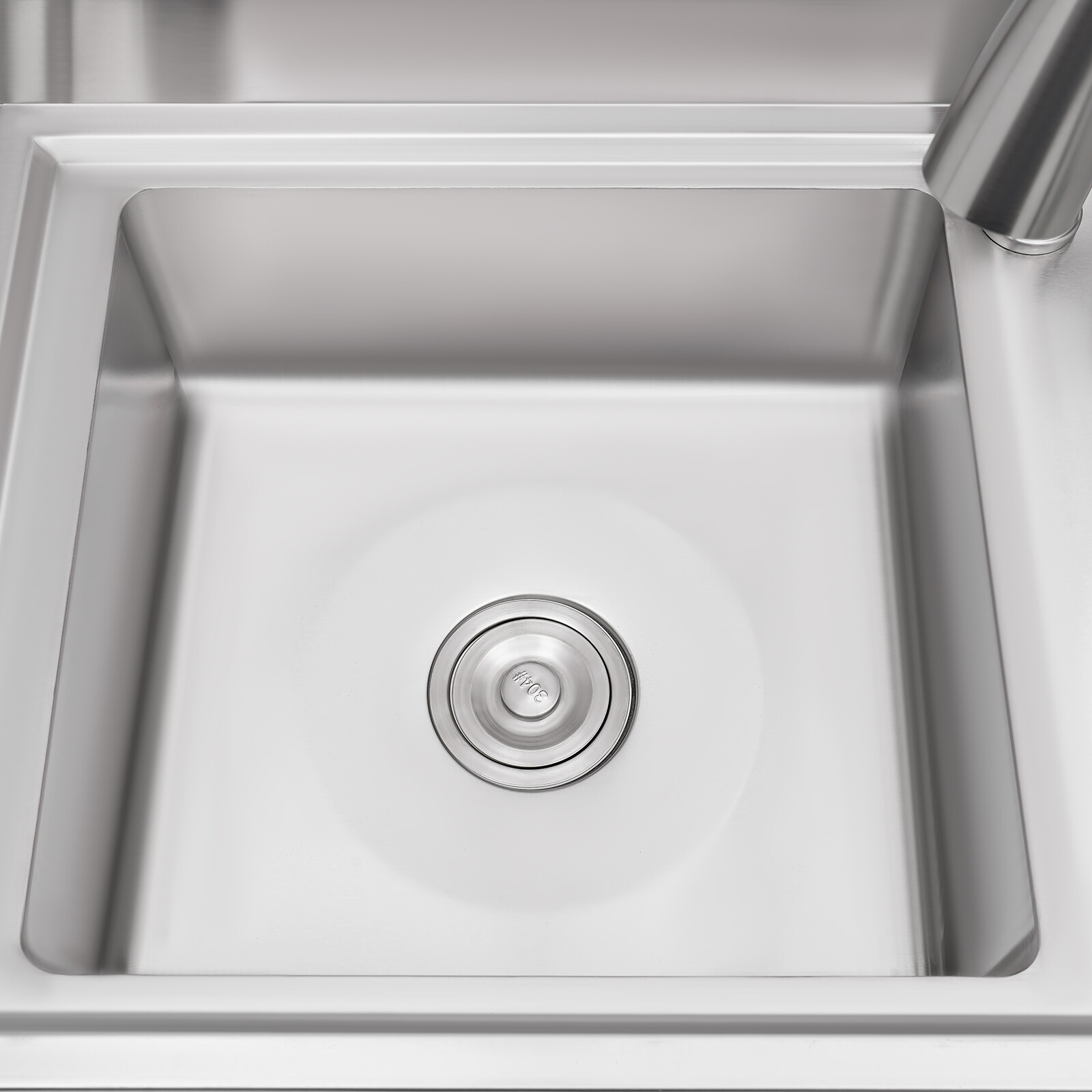 201 Stainless Steel Restaurant Kitchen Sink Silver Free-standing Kitchen Sink