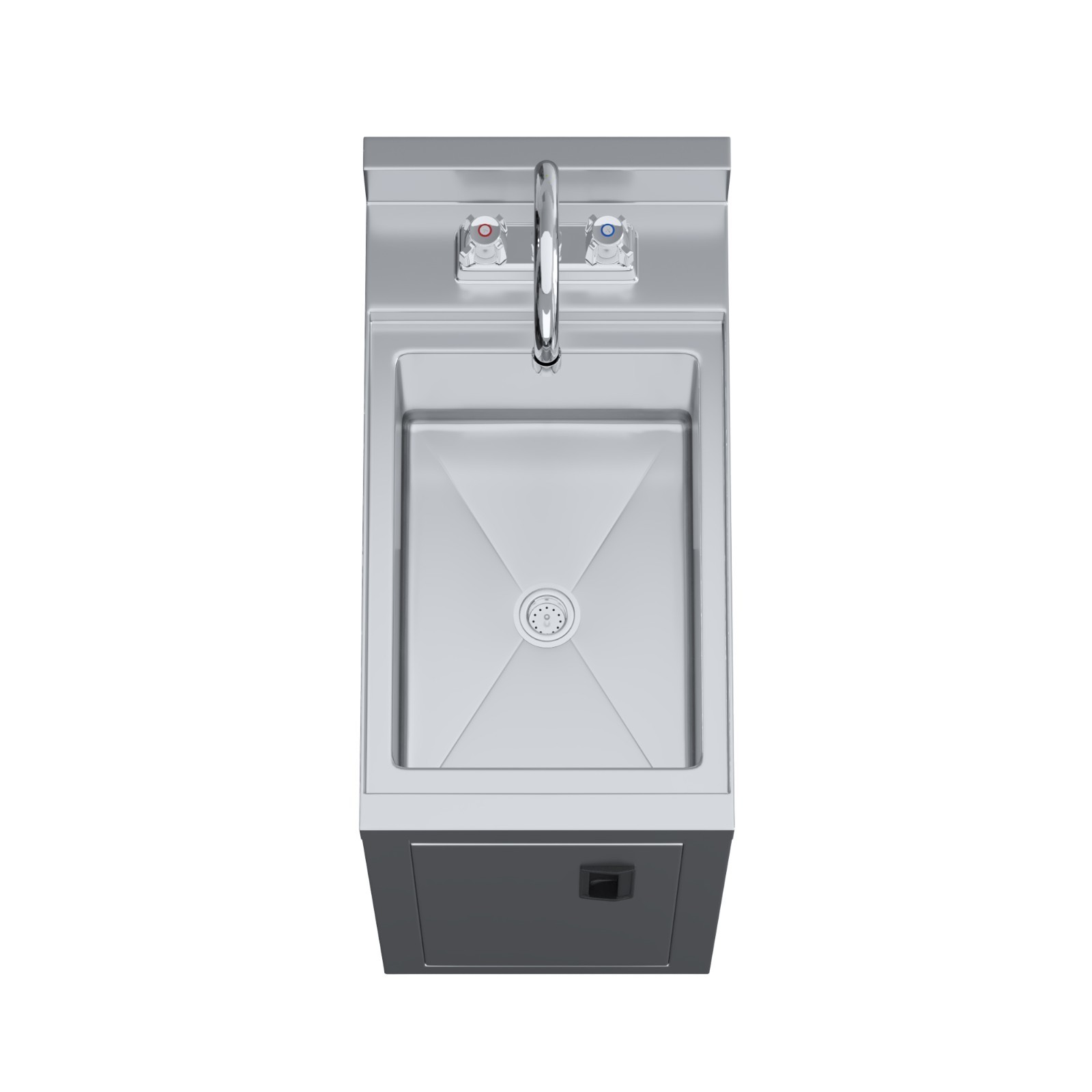 AmGood 22 in. x 12 in. Stainless Steel Underbar Hand Sink with Cabinet Base