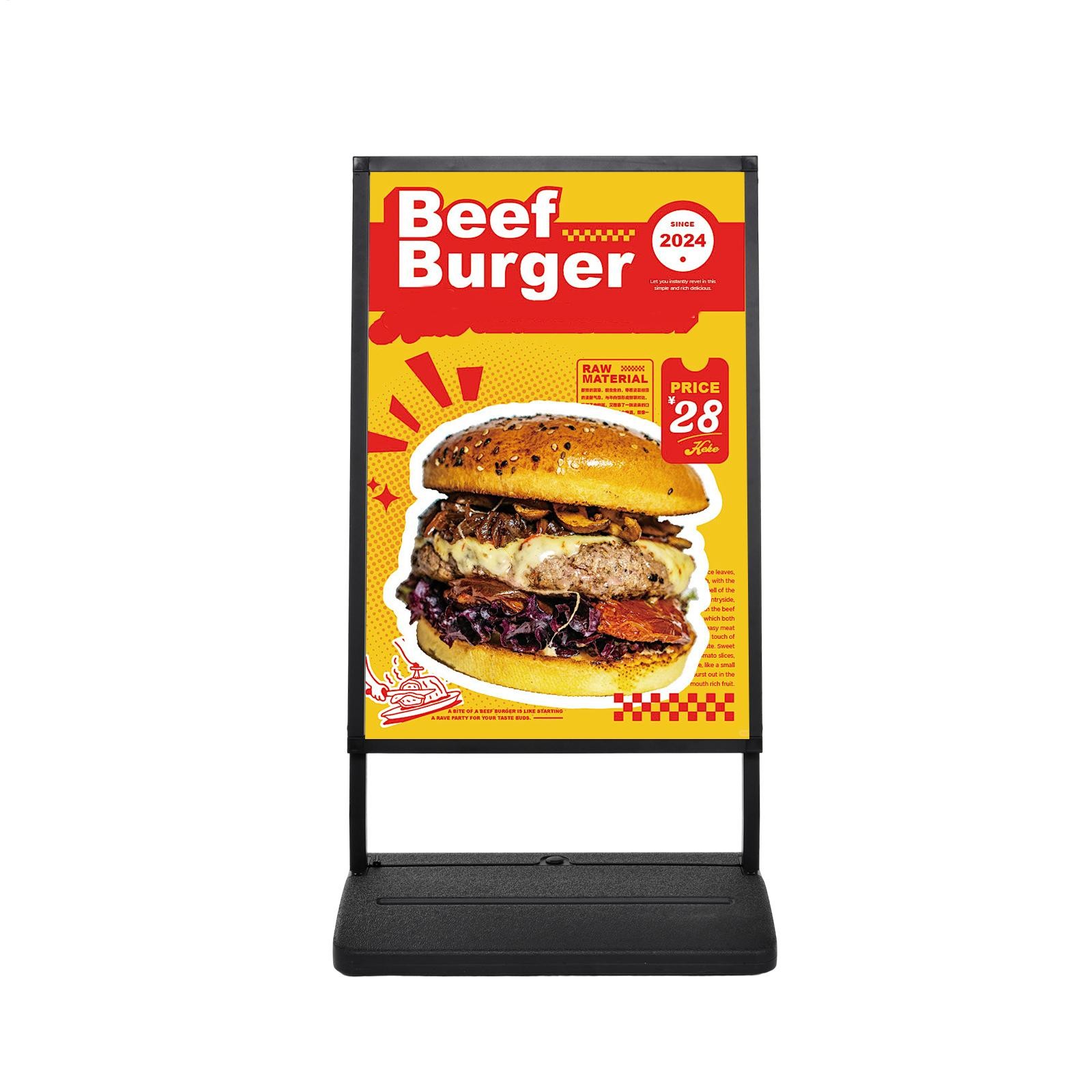24″x36″ Single-Sided Floor Standing Board Sign Holder w-Water Refilled Base