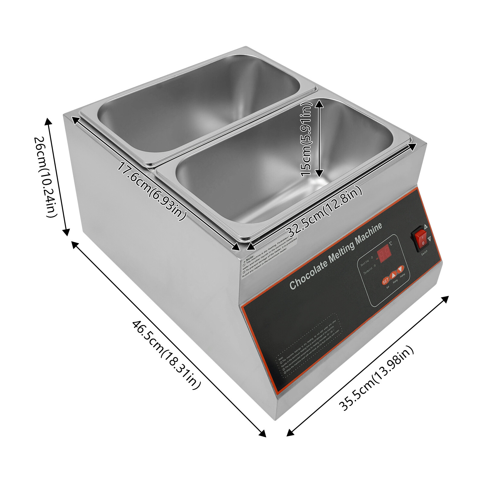 2-Pots Chocolate Melting Machine Chocolate Melting Pot Electric Chocolate Melter