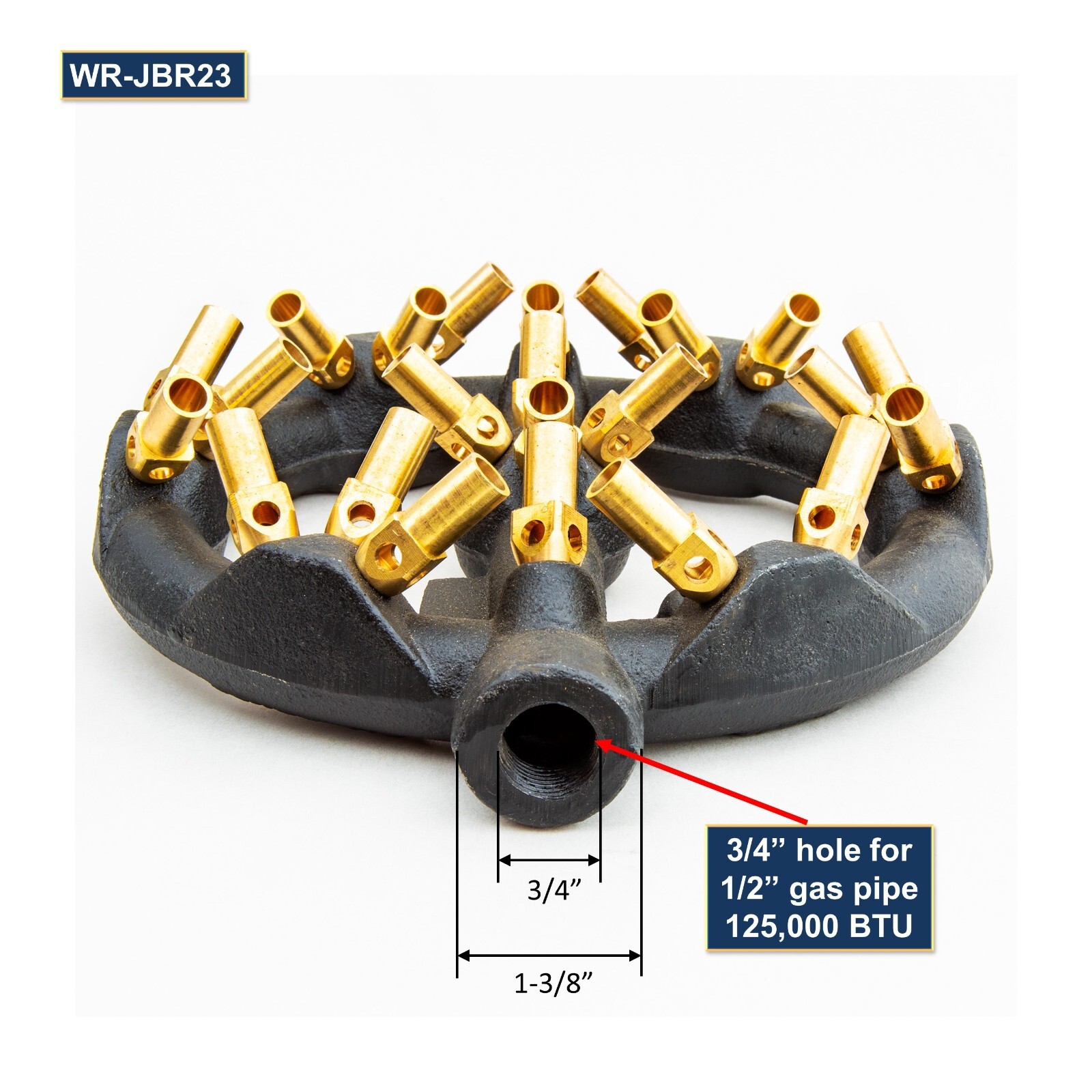 GSW Chinese Wok Range 23 Copper Tips Natural Gas Cast Iron Jet Burner WR-JBR23NG