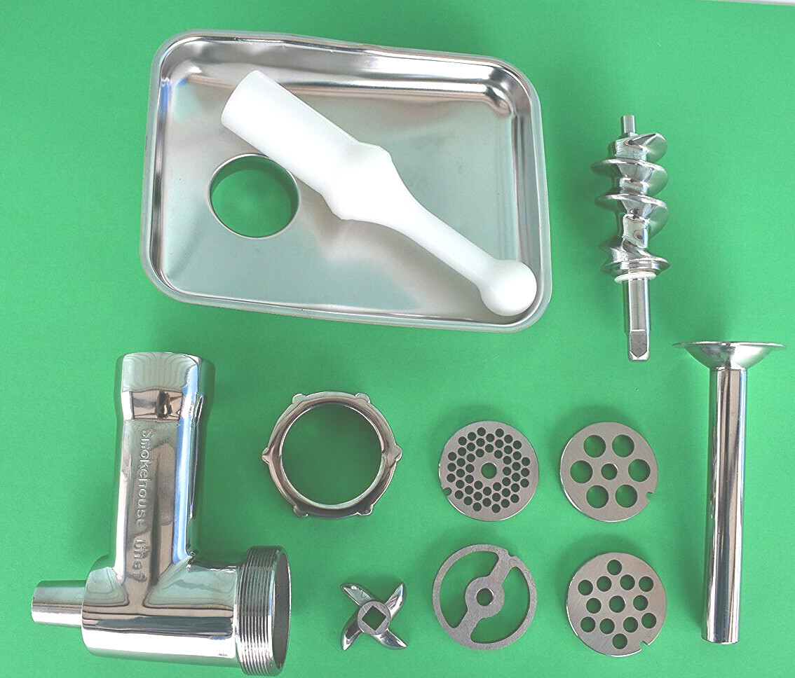 Original STAINLESS STEEL Meat Grinder for Kitchenaid by Smokehouse Chef®