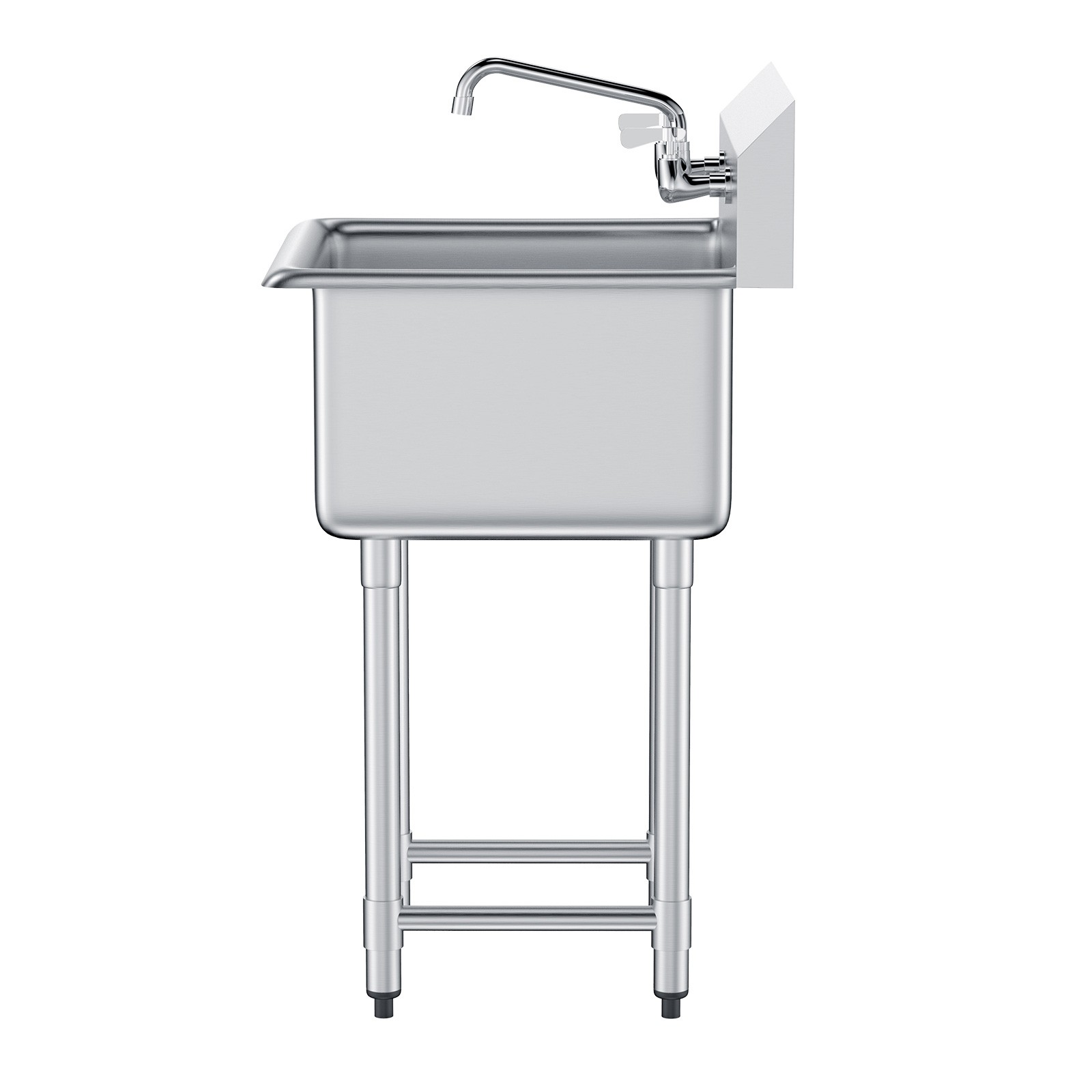 VEVOR 18″ x 18″ Commercial Utility Sink 1 Compartment Stainless Steel w/ Faucet