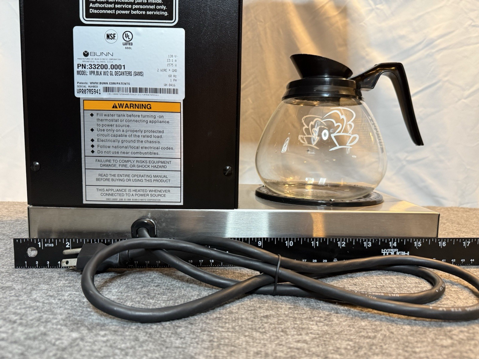 Bunn VPR Series 33200.0001 Pour Over Coffee Maker w/2 Glass Decanters