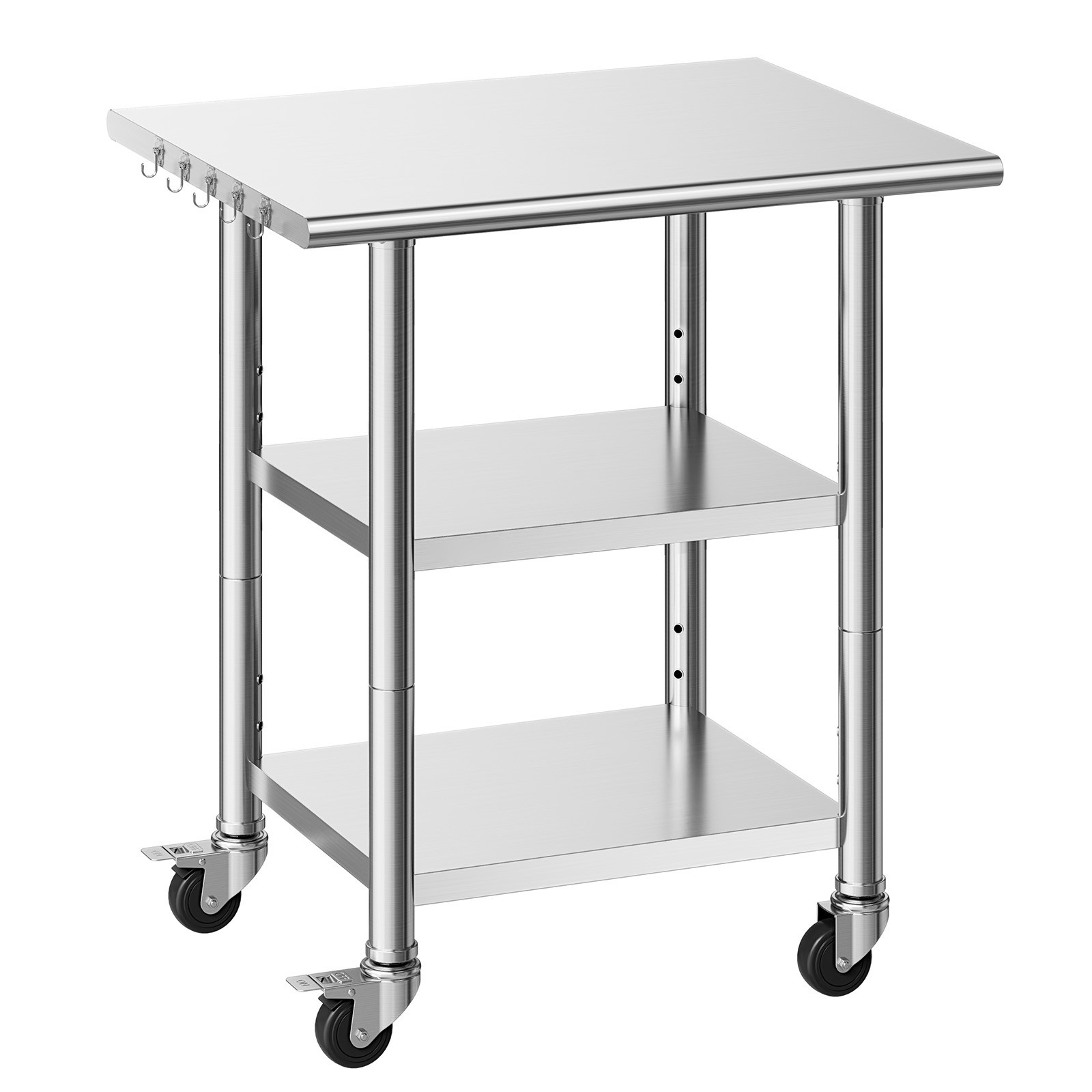 Uimoso Commercial Stainless Steel Kitchen Prep Table, 24×30 Inch, 3 Shelves