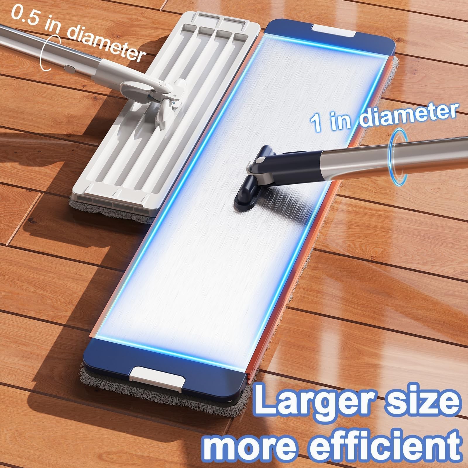 Wfjinhan 16 Inch Dual-Bucket Spin Mop Set Wringing System360 Rotating Flat Mop