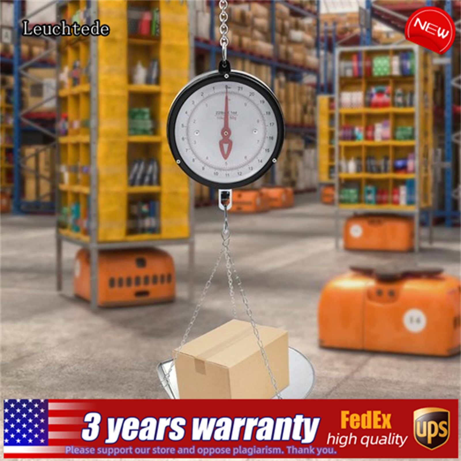 Double-Sided Dial Hanging Scale 10kg/22lbs for Home and Business Use