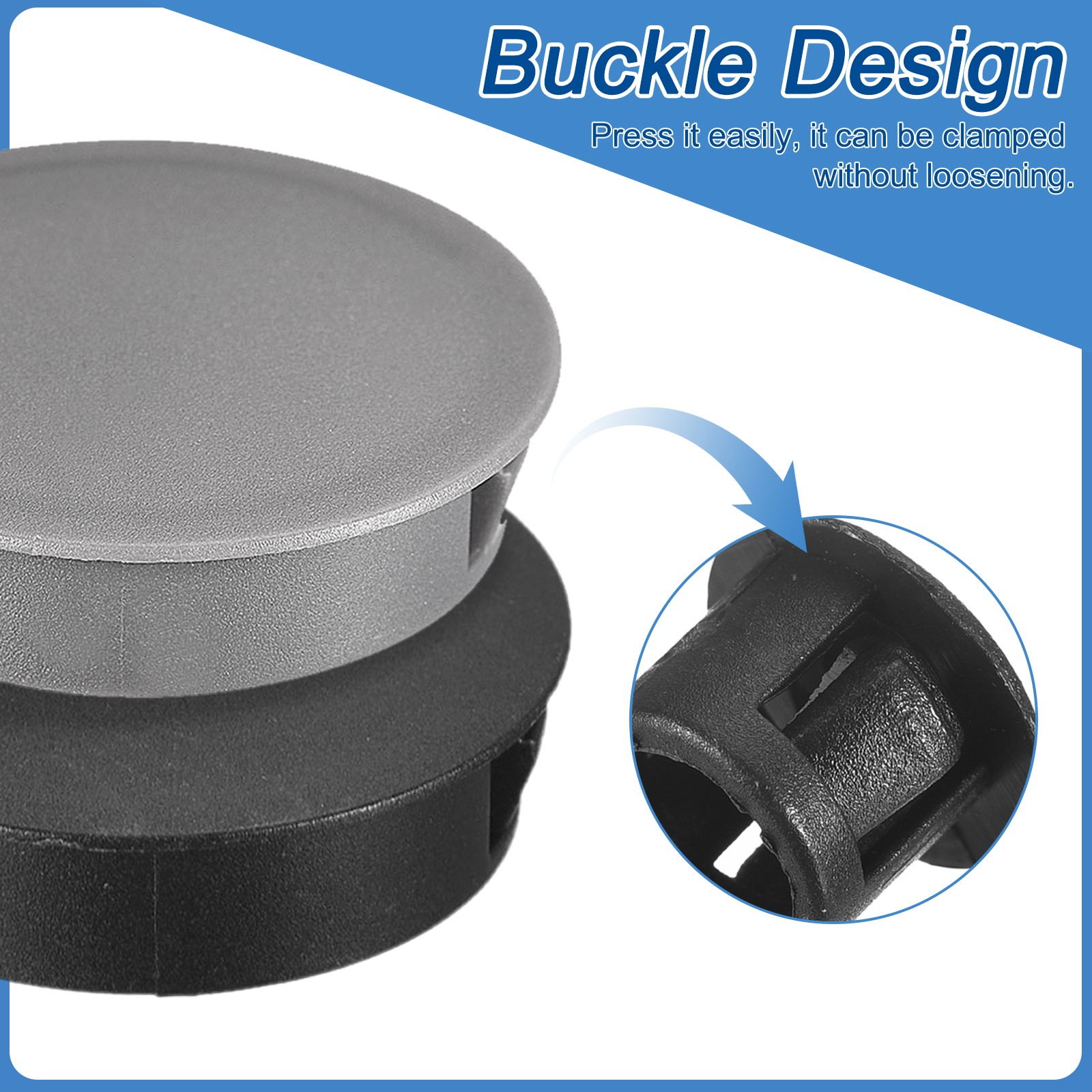 12Pcs 38mm(1-1/2″) Flush Type Panel Round Snap in Fastener, Black
