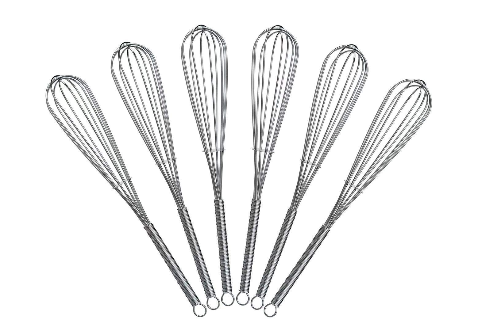 8 inch Mini Wire Whisk 6 Pack – Stainless Steel 6pk of 8″, Silver
