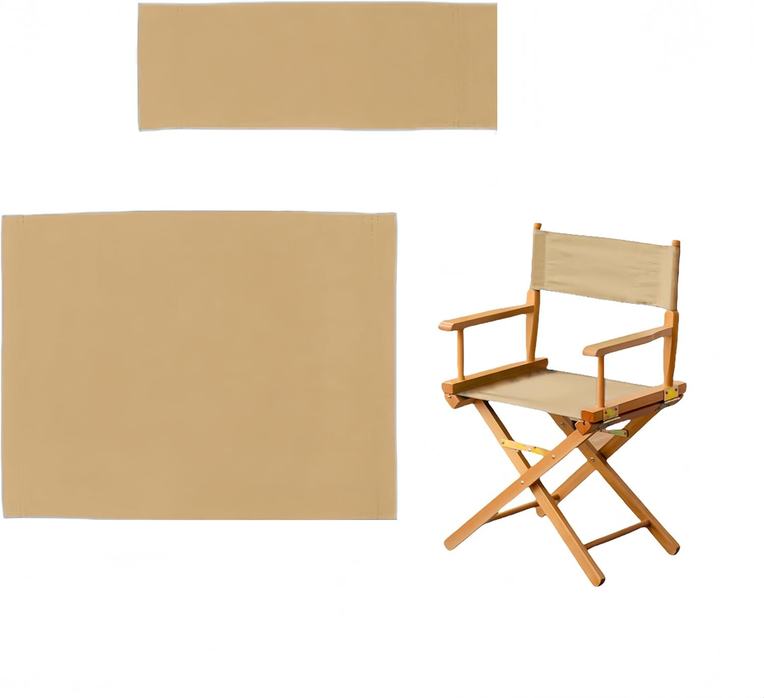 1 Set Director Chair Canvas Replacement with Wood Stick,18.9»L X 15»W Portable