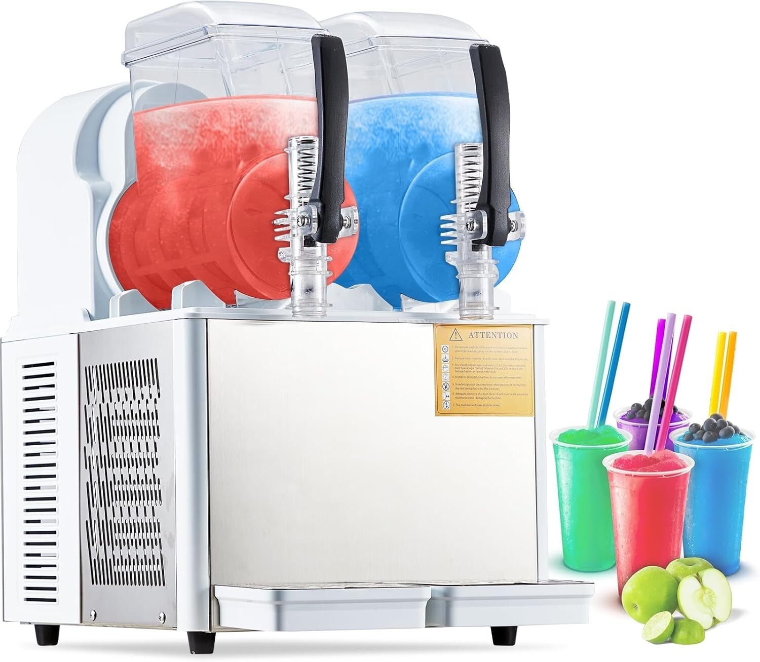 4L X 2 Commercial Slushie Machine, 370W Slushie Machine Frozen Drink Machine