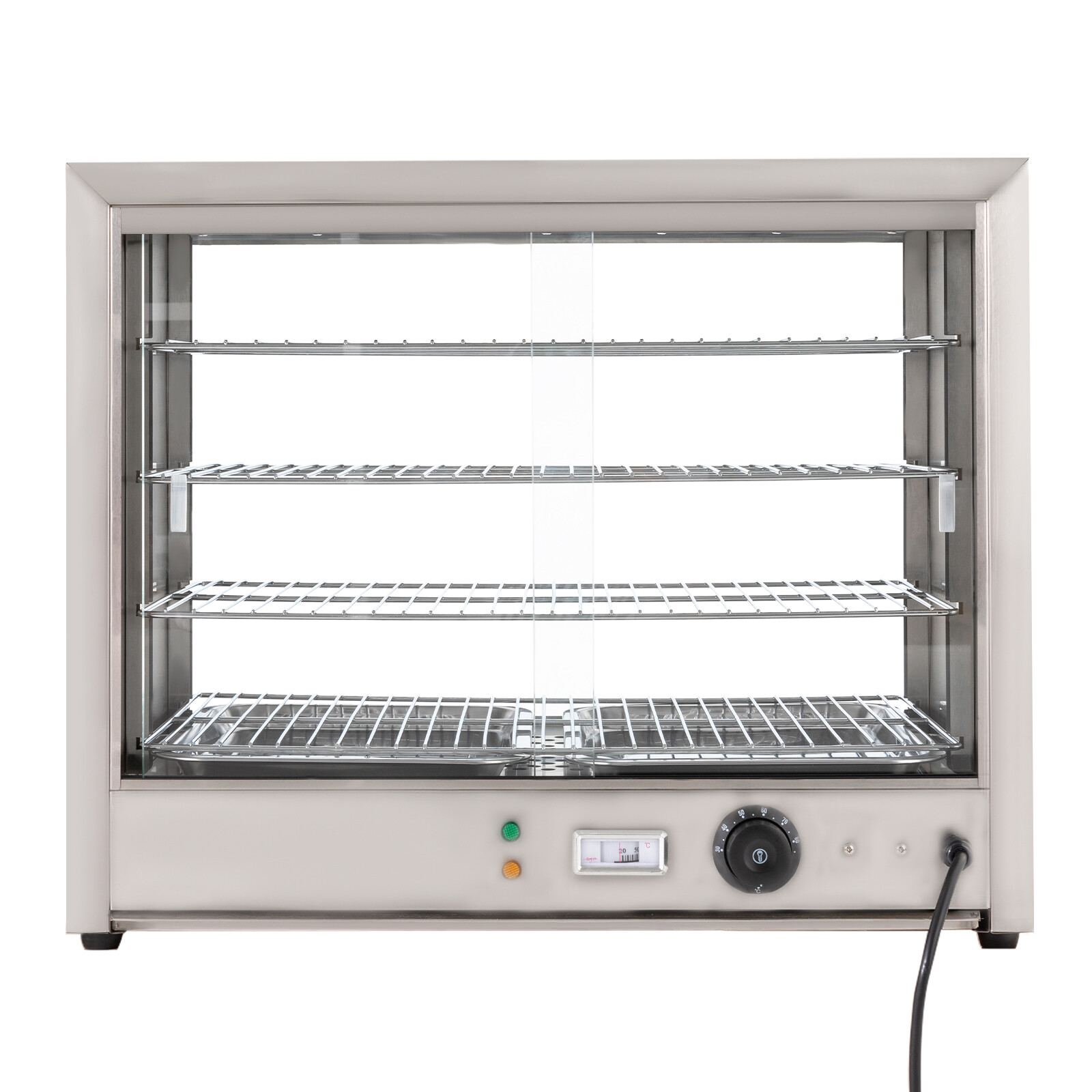 4-Tier Commercial Food Warmer Display Case Heated Countertop Pizza Cabinet 800W