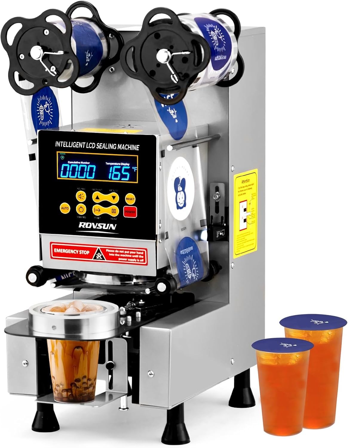 Automatic Cup Sealing Machine Electric Bubble Tea Cofe Cup Sealer 500-650 Cups/H