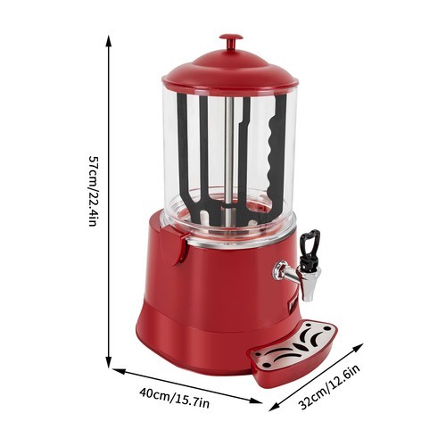 10L Commercial Hot Chocolate Maker Coffee Chocolate Dispenser Warmer Heater 400W