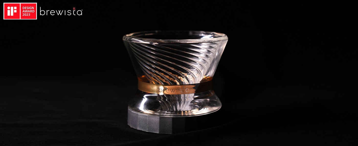 Tornado Duo Pour Over Coffee Dripper, Insulated Double Wall Glass, Easy-To-Clean