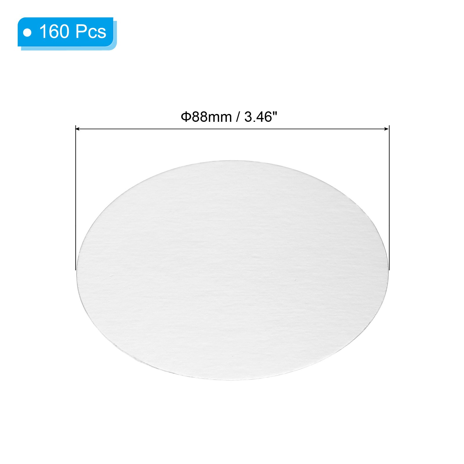 88mm/3.46» Aluminum Foil Cap Liners,160 Pcs Induction Sealer Sealing Liners