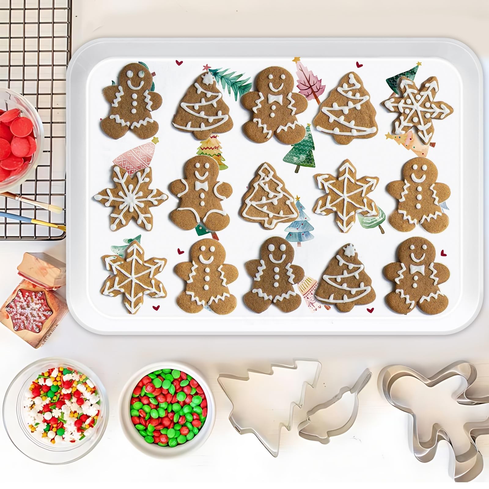 Jrusmr 4-Pack 15 x 11 Inch Christmas Serving 14.8 x 10.5 inches, Style B