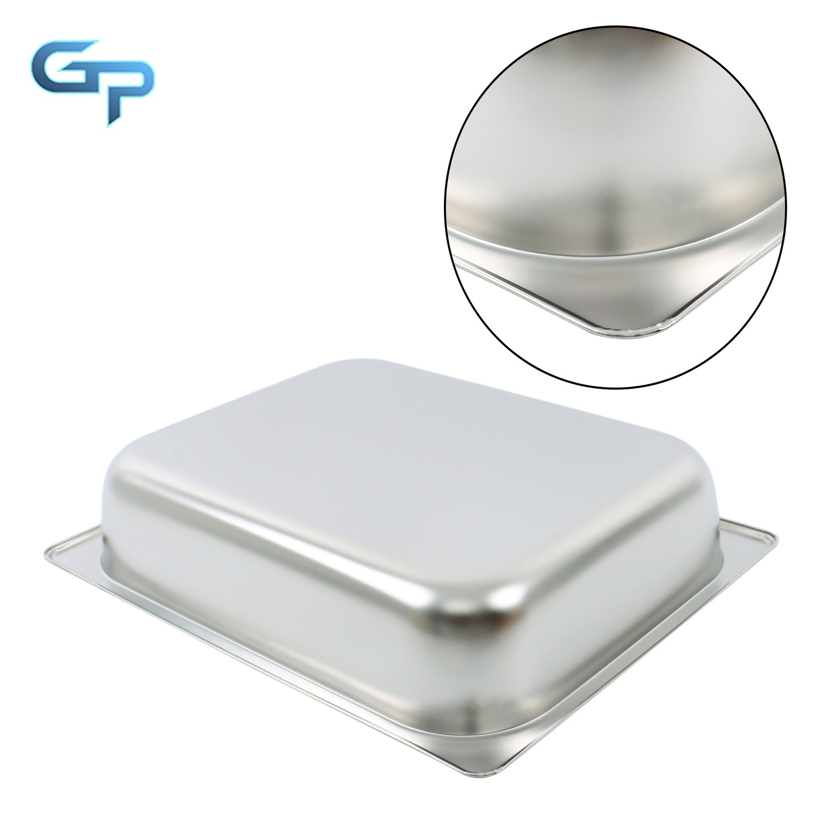 Set of 4 Half-Size Stainless Steel Steam Pans, 2.5″ Deep for Buffet & Catering